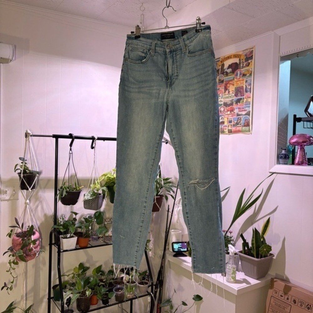 Lucky Brand Bridgette Jeans Women 6/28 Blue High Rise Skinny Distressed Boho - Picture 2 of 8